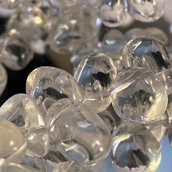 Authentic Quartz Crystal Hand Strung Necklace, Sterling Clasp - Picture 6 of 7